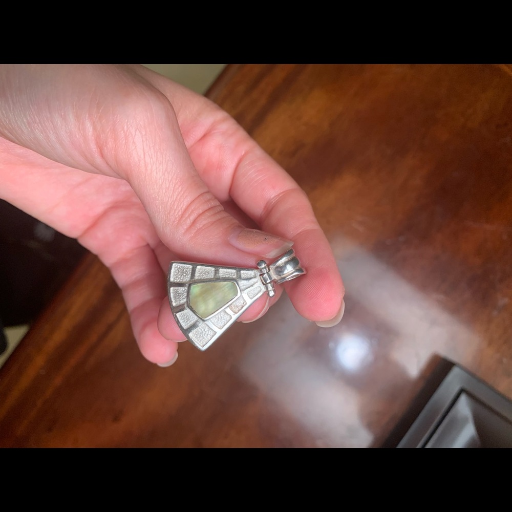 Sterling Silver pendant950 stamped Mother of Pearl